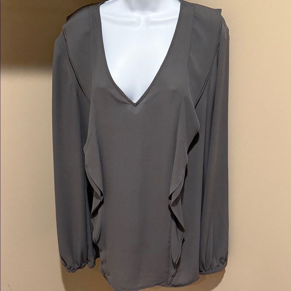 Banana Republic Charcoal V-Neck Blouse
